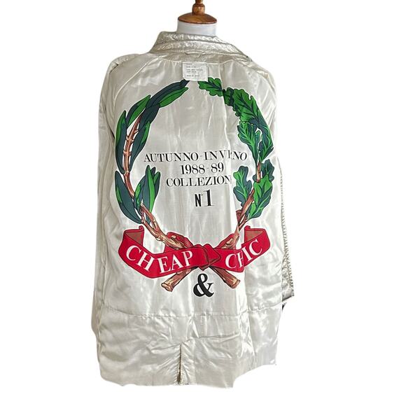 Rare Vintage Moschino Cheap & Chic AW88 Metallic Gold Leather Trench Coat Italy - Picture 2 of 12